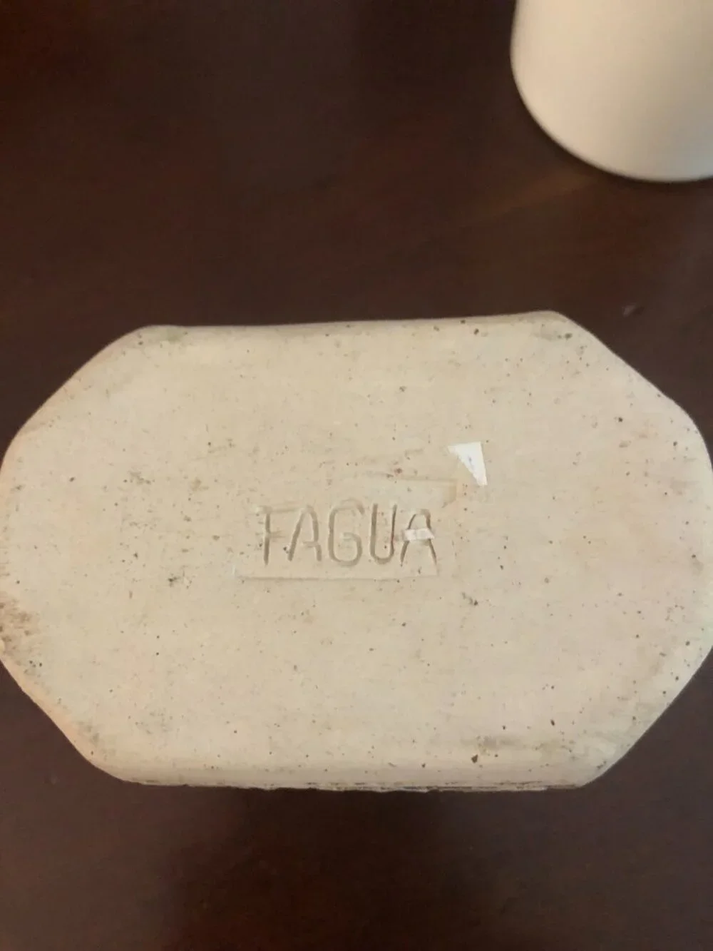 Vintage Mexican Pottery Trinket Box Stamped Fagua